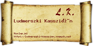 Ludmerszki Kasszián névjegykártya